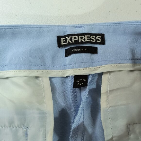 Express Columnist Ankle Low Rise Size 00 Short Light Blue Stretch Pants - Picture 8 of 9